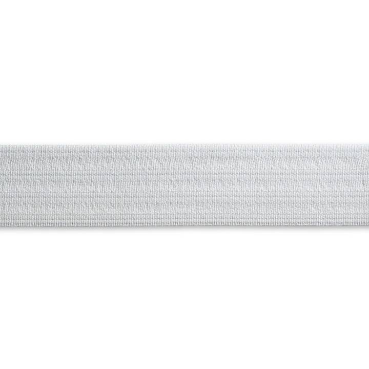 Seamed elastic tape, 30mm, natural white, 1m