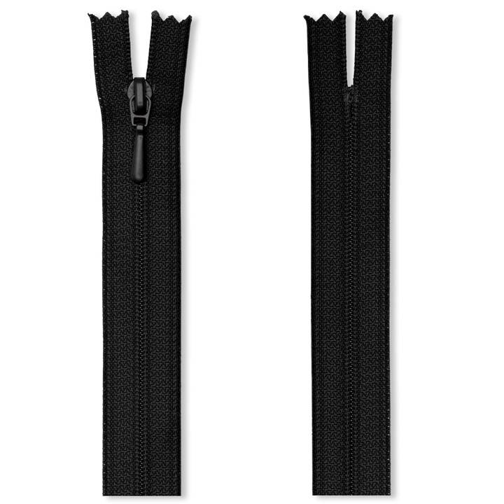 Zip fastener S2 in a film packaging (FLA), closed-end, 30cm, black