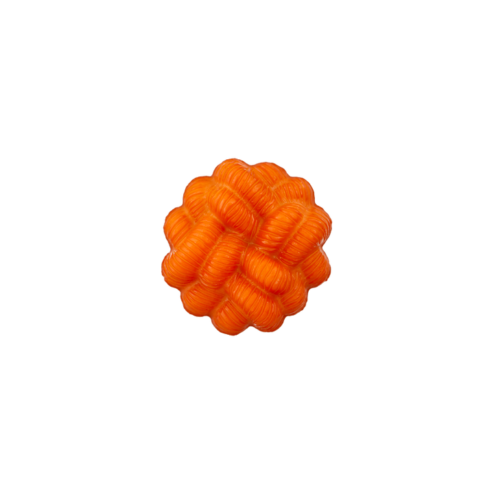 Bouton polyamide pied, Motif passementerie, 12mm, orange