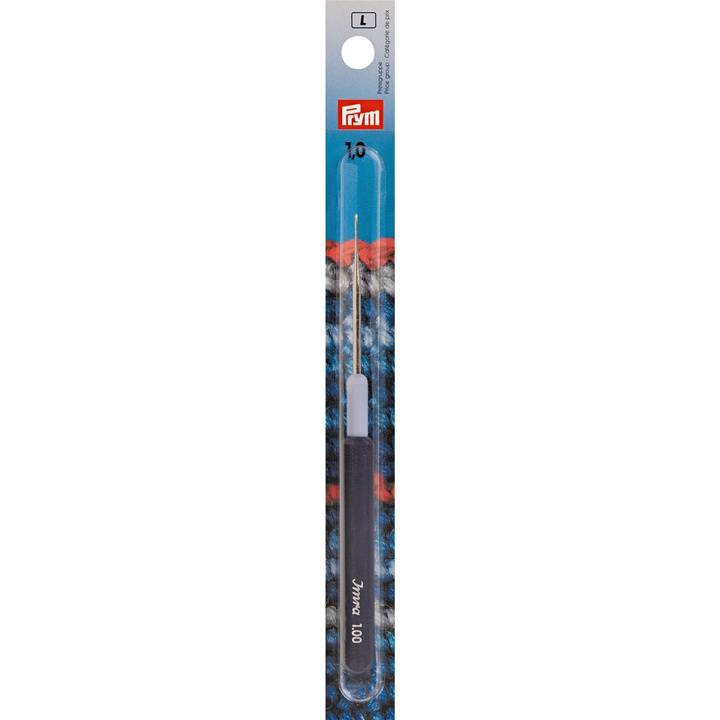 Garnhäkelnadeln mit Kunststoffgriff, 1,00mm, silberfarbig