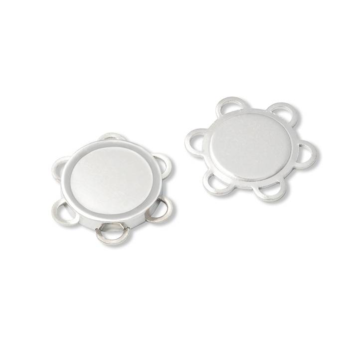 Magnetic sew-on button 25mm silver-coloured