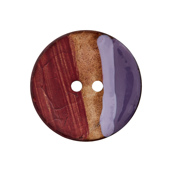 Пуговица из кокоса, с 2 отверстиями, 25 мм, сиреневый цвет