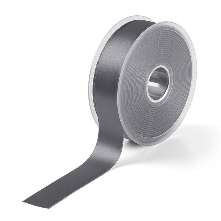 Satin ribbon, 25mm, grey