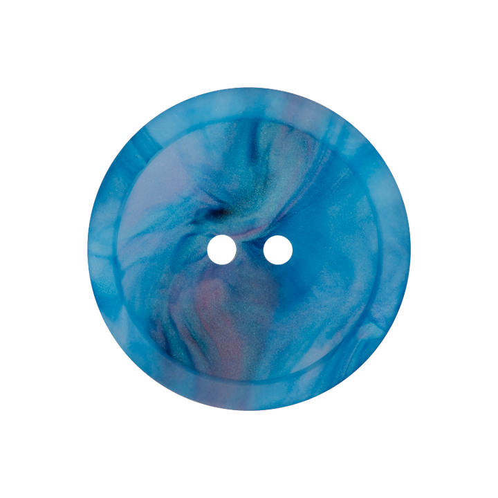 Polyesterknopf 2-Loch, 25mm, blau