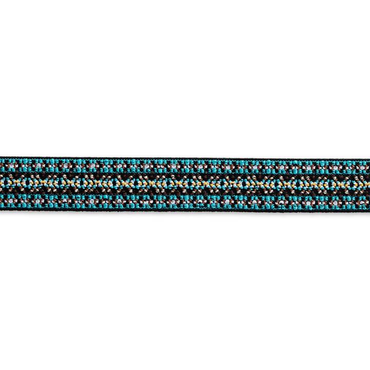 Color elastic, 25mm, pattern turquoise