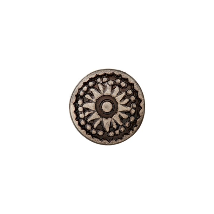 Пуговица металлическая, на ножке, 10 мм, цвет состаренного серебра