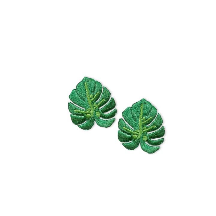 Термоаппликация Листы фикуса маленький зеленый цв.