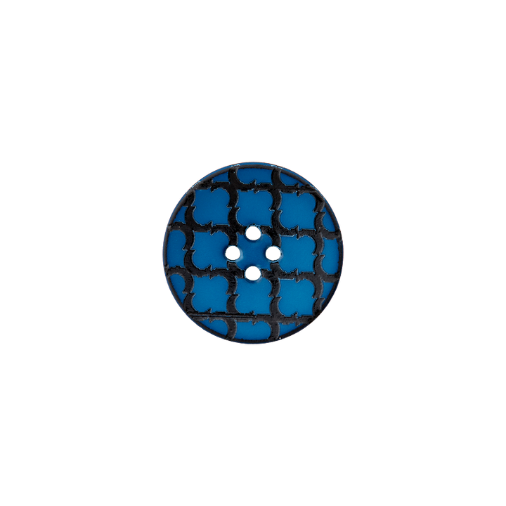 Пуговица из полиэстера, с 4 отверстиями, 18мм, синий цвет