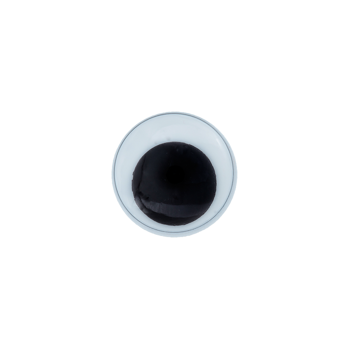 Пуговица «Подвижный глаз», на ножке, 15 мм, белый цвет