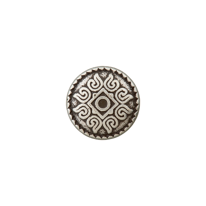 Metal button shank 10mm silver