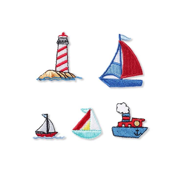 Applique ships, self-adhesive and iron-on
