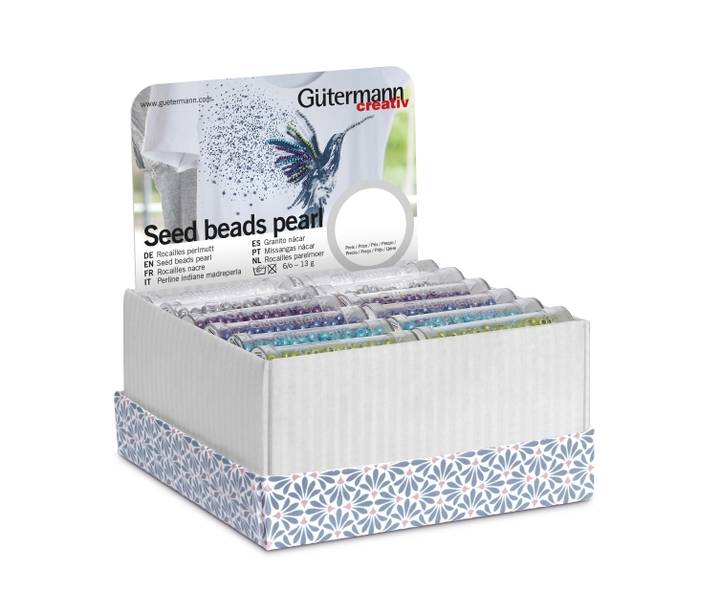 Storage Box Seed beads pearl 6/0, 36 Dosen
