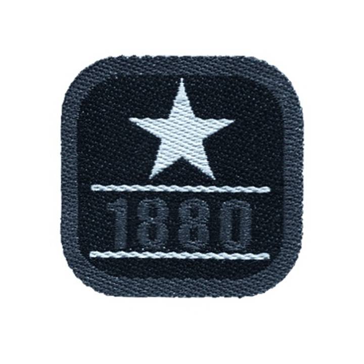 Applikation Label 1880, schwarz/grau