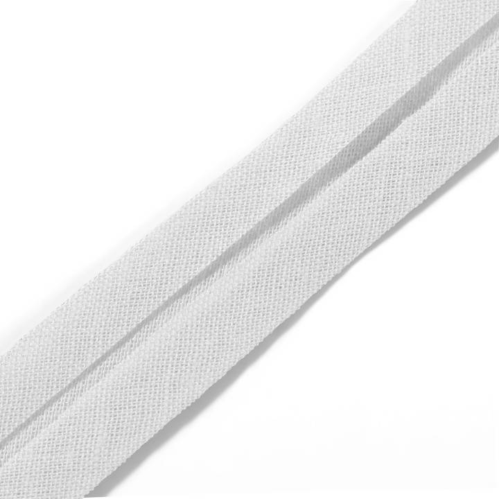 Bias binding, cotton, 24/12mm, white, 30m