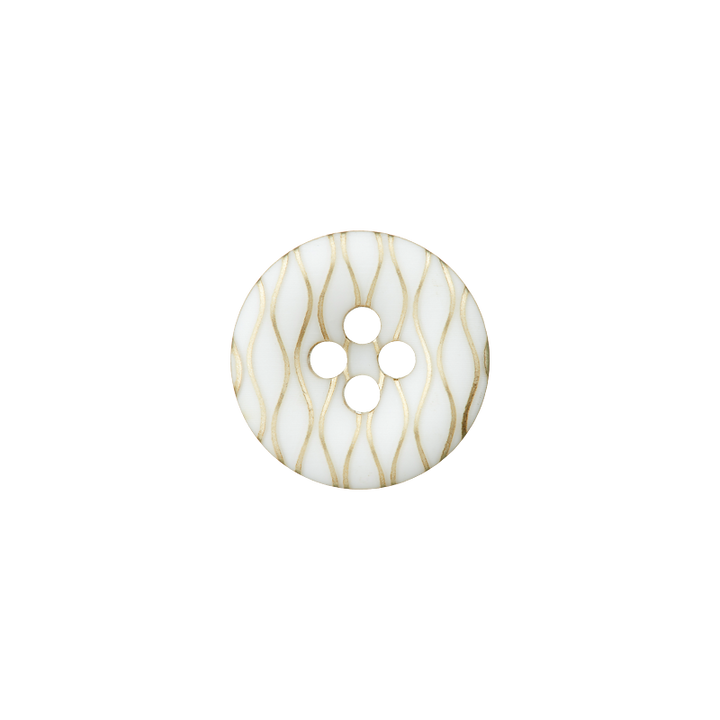 Polyester button 4-holes, 15mm, gold