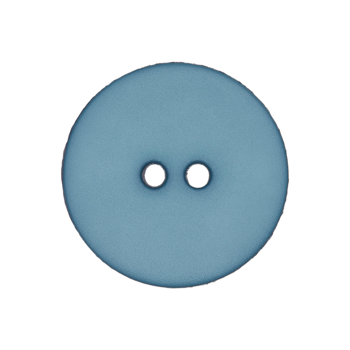 Polyester two-hole button 15mm blue