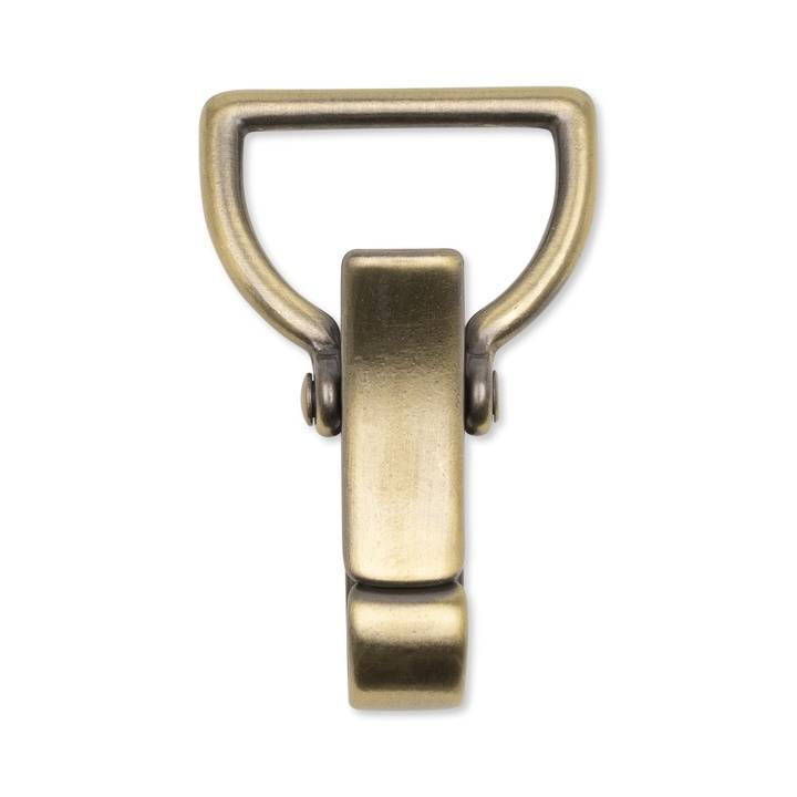 Snap hook 30mm, antique brass, brushed