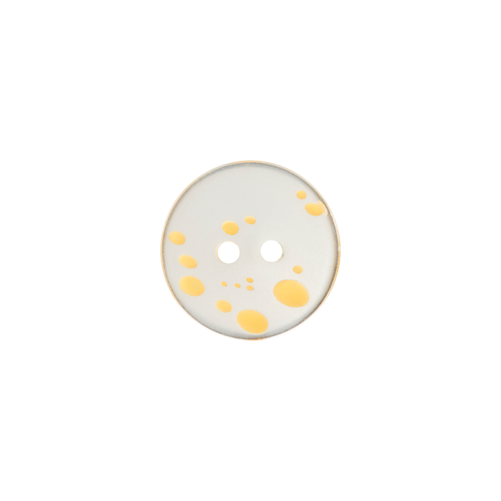 Polyesterknopf 2-Loch, Bluse, 18mm, gelb