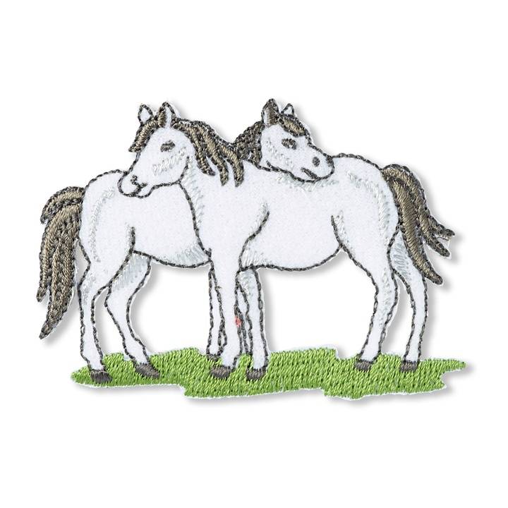 Applique horses, white