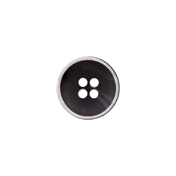 Polyesterknopf 4-Loch, 18mm,  schwarz