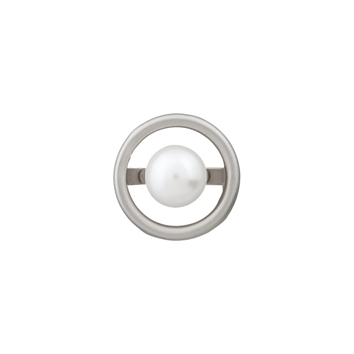 Metal/polyester button shank, 11mm, silver matt