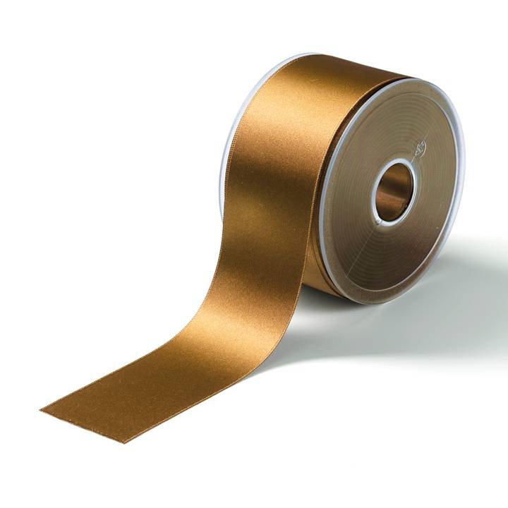 Satin ribbon, 50mm, old gold