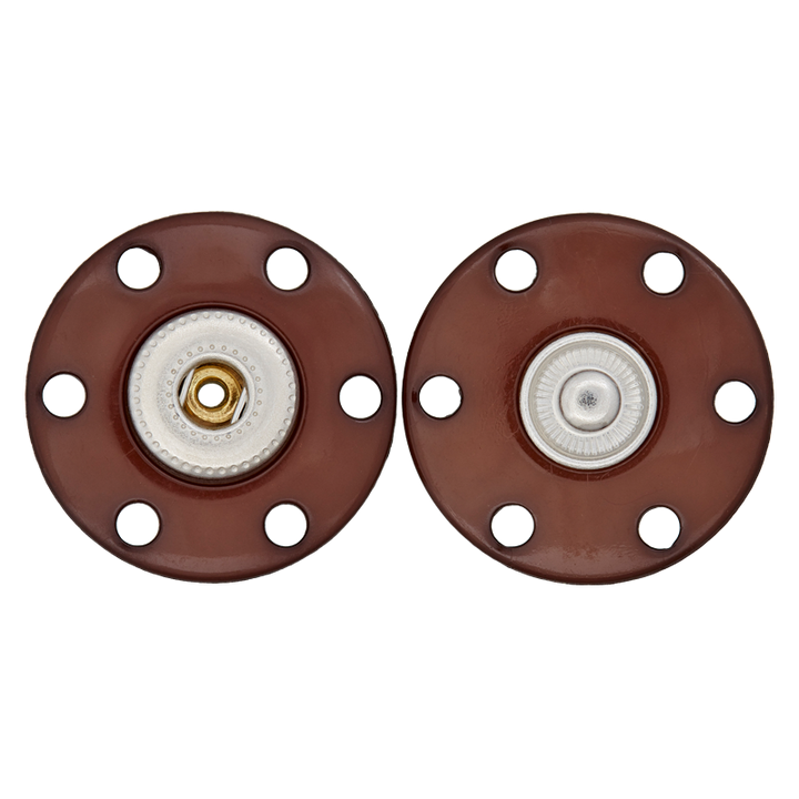 Metal/Polyester snap button 25mm brown