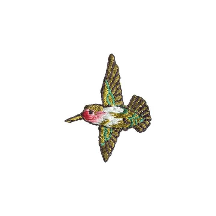 Appliqué Humming bird, green/multicolored