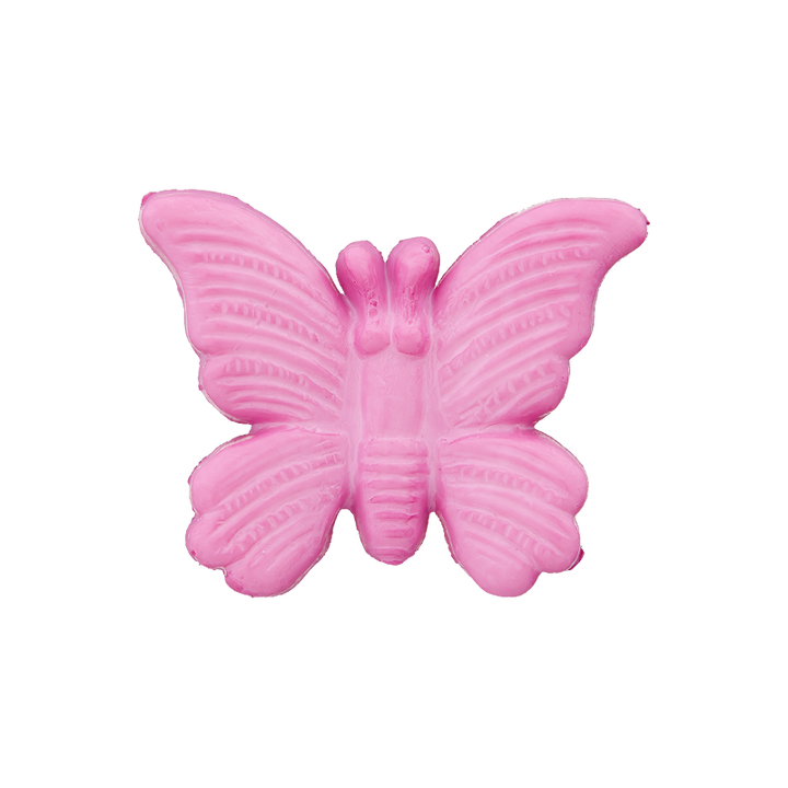 Polyesterknopf Öse, Schmetterling, 19mm, pink