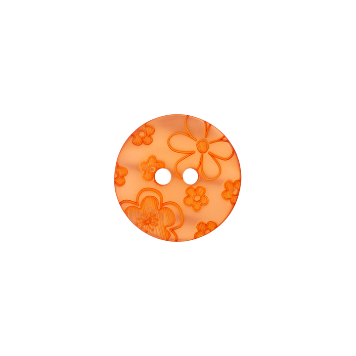 Polyester Two-Hole Button 12mm orange