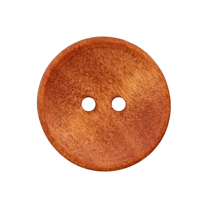 Wood button 2-holes, 25mm, light brown