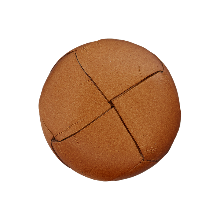 Leather button shank 20mm brown