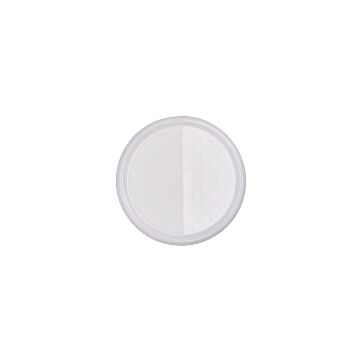 Bouton polyester pied, 15mm, blanc