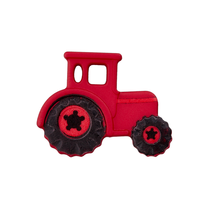 Пуговица «Трактор», из полиэстера, на ножке, 23 мм, красный, темный цвет