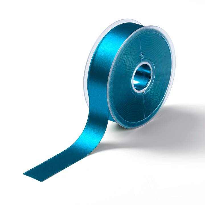 Satin ribbon, 25mm, Caribbean blue
