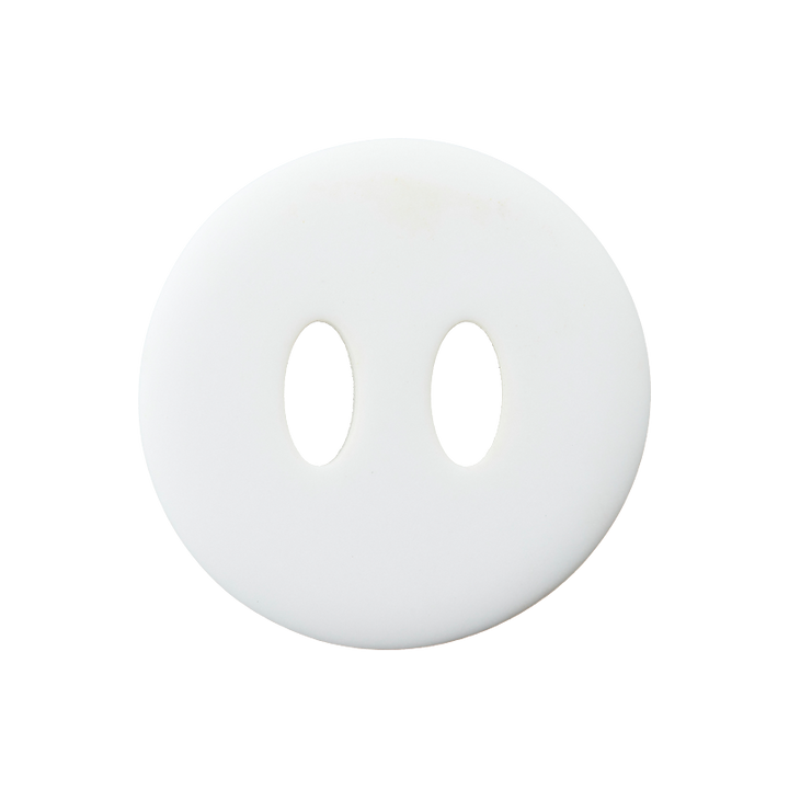 Polyester button 2-holes 25mm white