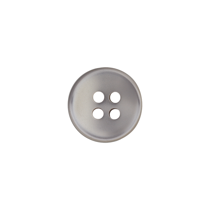 Polyester four-hole button 10mm grey