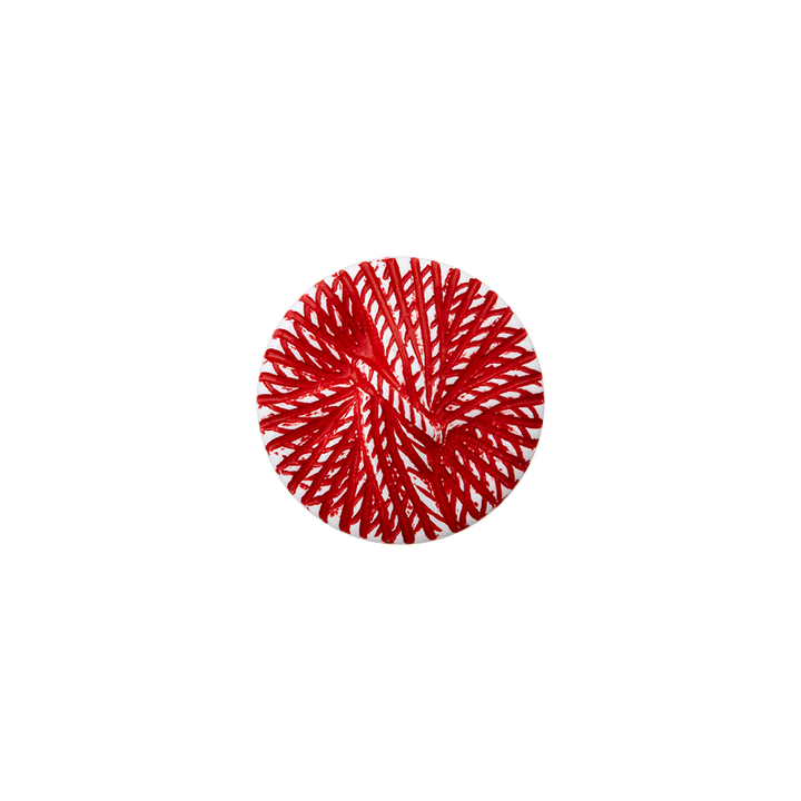 Polyesterknopf Öse, Kordeloptik, 15mm, rot
