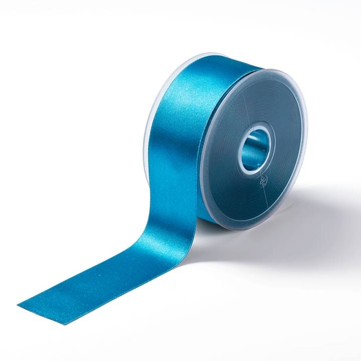 Satin ribbon, 38mm, Caribbean blue