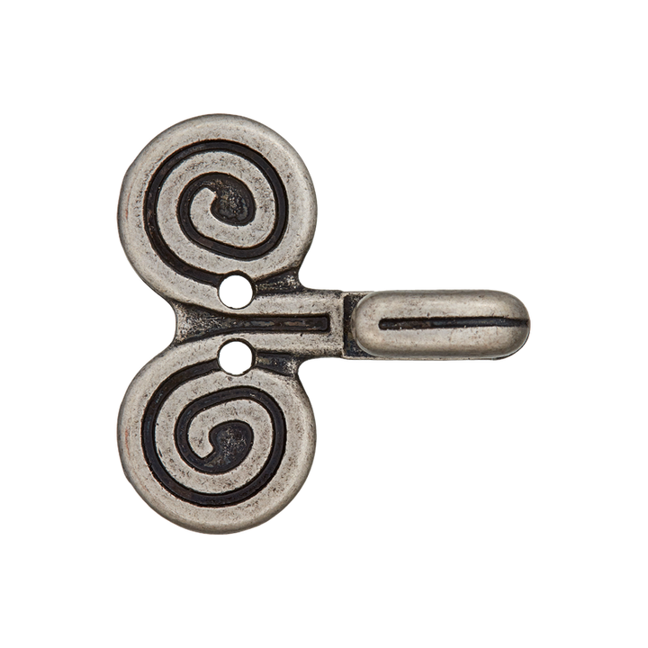 Застежка с крючком, металлическая, 25 мм, цвет состаренного серебра