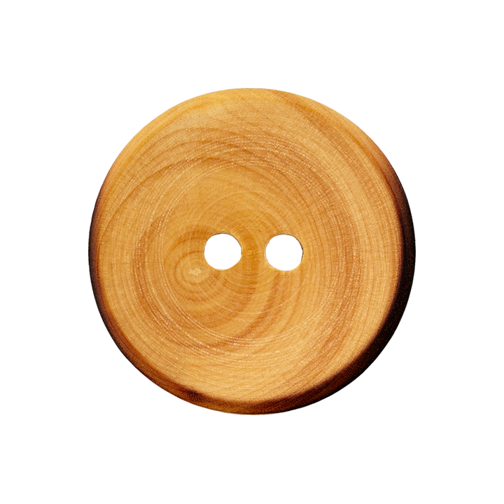 Wood two-hole button 15mm brown
