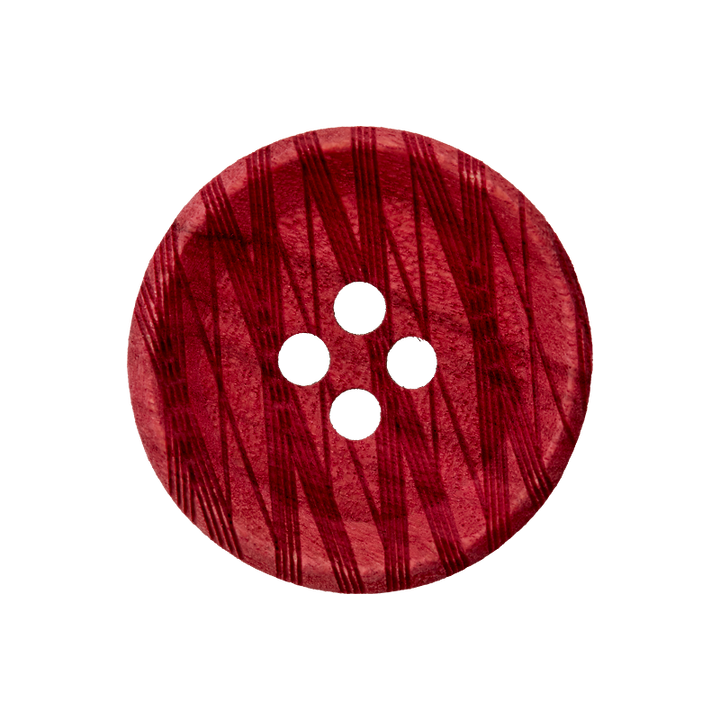 Wood button 4-holes, 20mm, bordeaux