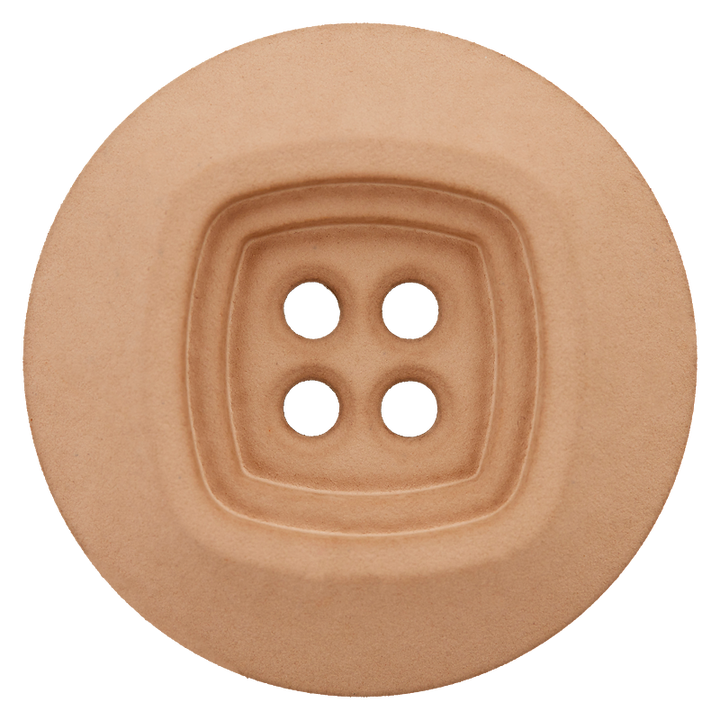 Polyester button 4-holes, 30mm, light brown