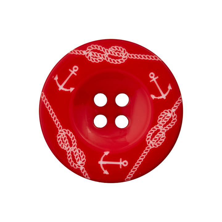 Polyester 4-hole button Anchor 12mm red