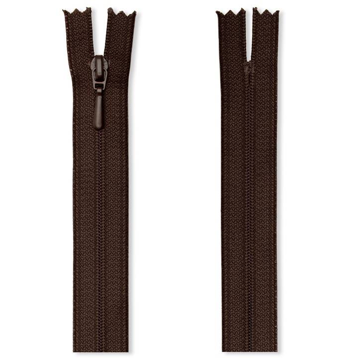 Zip fastener S2 in a film packaging, closed-end, 40cm, dark brown