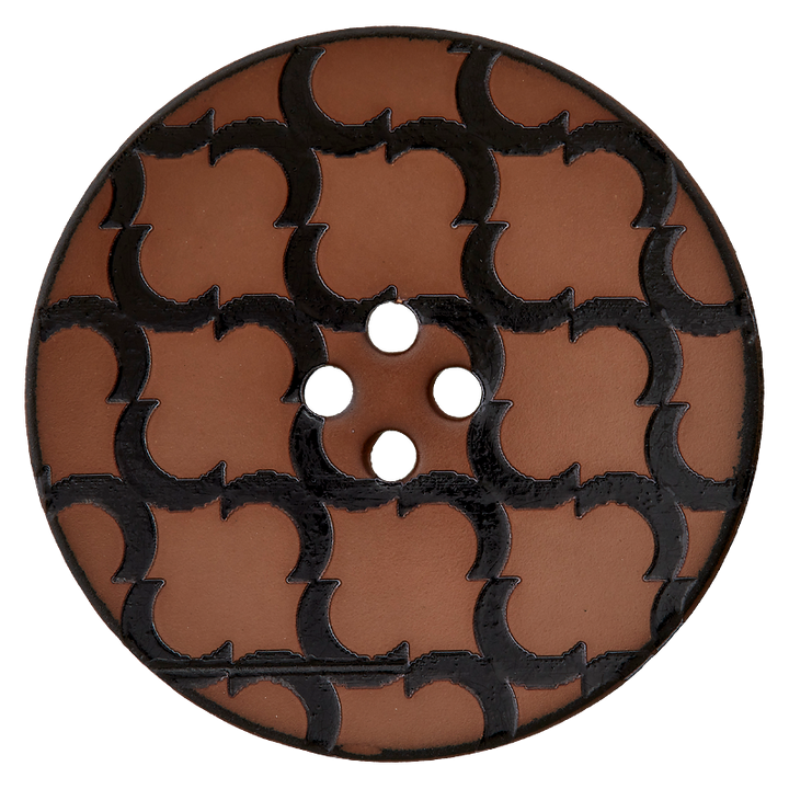 Пуговица из полиэстера, с 4 отверстиями, 28мм, коричневый, средний цвет