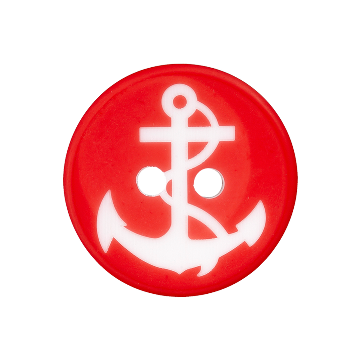 Polyester button Anchor 20mm red