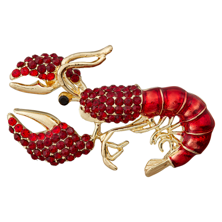 Brooch Lobster 48mm red