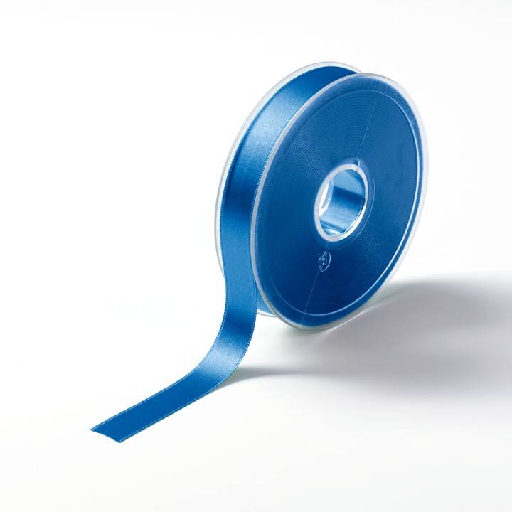 Satin ribbon, 15mm, steel blue