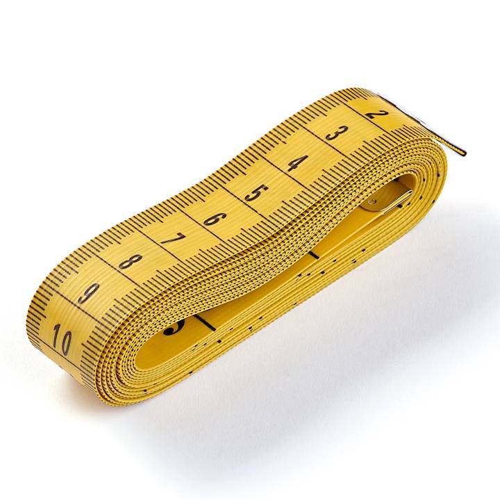 Tape measure fibre glass cm- and/or inch scale